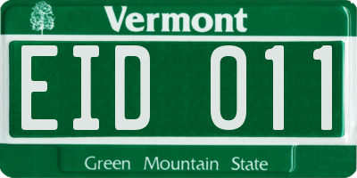 VT license plate EID011