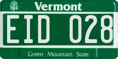 VT license plate EID028