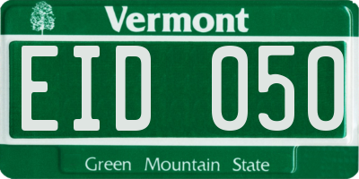 VT license plate EID050