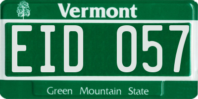 VT license plate EID057