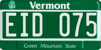VT license plate EID075