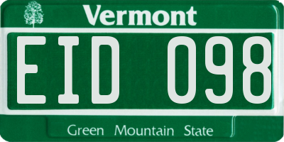 VT license plate EID098
