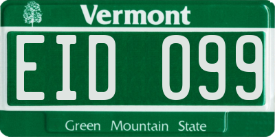 VT license plate EID099