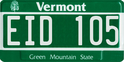 VT license plate EID105
