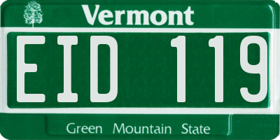 VT license plate EID119