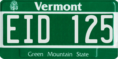 VT license plate EID125