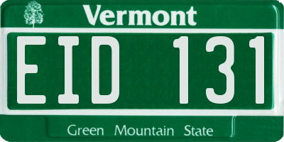 VT license plate EID131