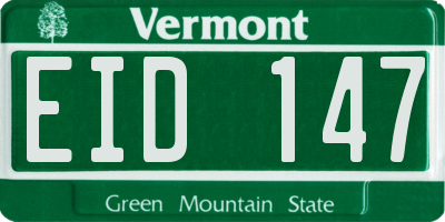 VT license plate EID147