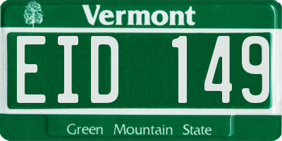 VT license plate EID149