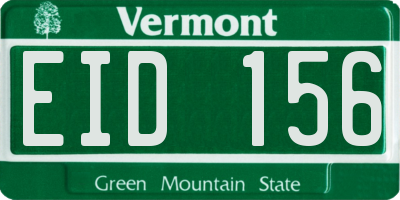 VT license plate EID156