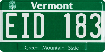 VT license plate EID183