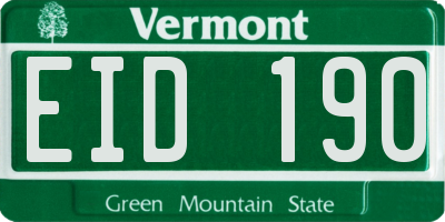 VT license plate EID190