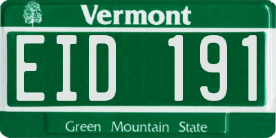 VT license plate EID191