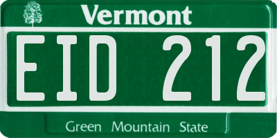 VT license plate EID212