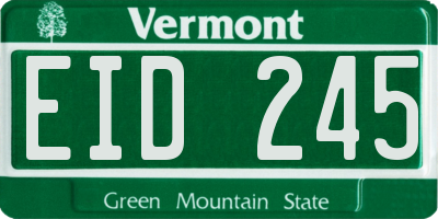 VT license plate EID245
