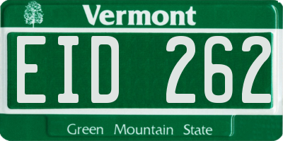 VT license plate EID262