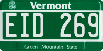 VT license plate EID269