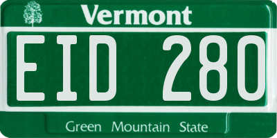 VT license plate EID280