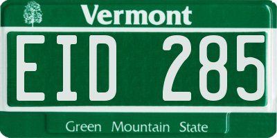 VT license plate EID285