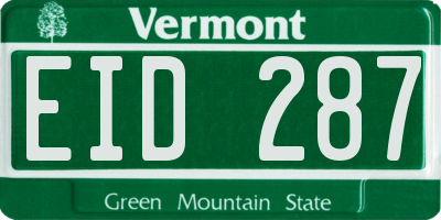 VT license plate EID287