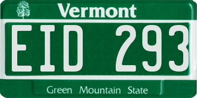 VT license plate EID293