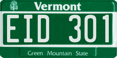 VT license plate EID301