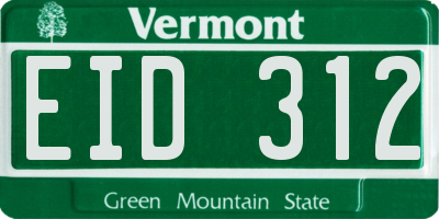 VT license plate EID312