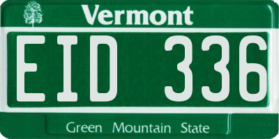 VT license plate EID336