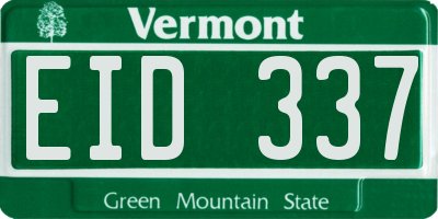 VT license plate EID337