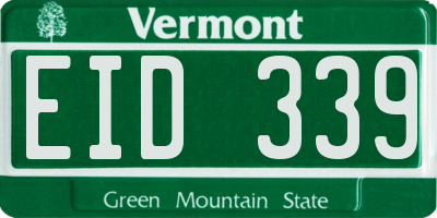 VT license plate EID339