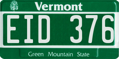 VT license plate EID376