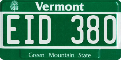 VT license plate EID380