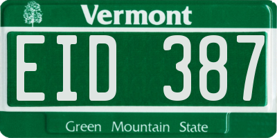VT license plate EID387