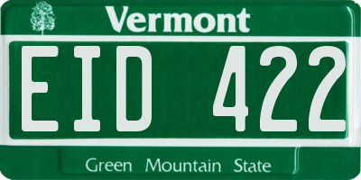 VT license plate EID422