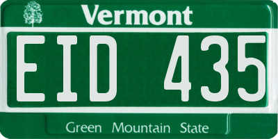 VT license plate EID435