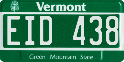 VT license plate EID438