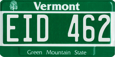 VT license plate EID462