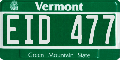 VT license plate EID477