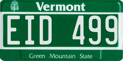 VT license plate EID499
