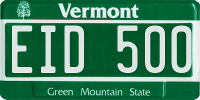 VT license plate EID500