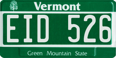 VT license plate EID526