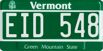 VT license plate EID548