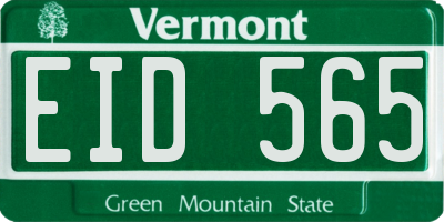 VT license plate EID565