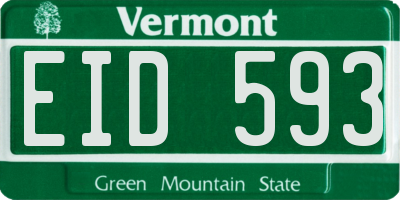 VT license plate EID593