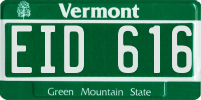 VT license plate EID616