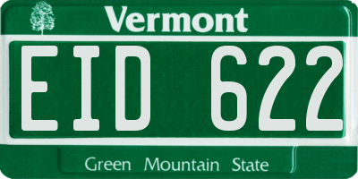 VT license plate EID622