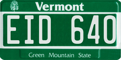 VT license plate EID640