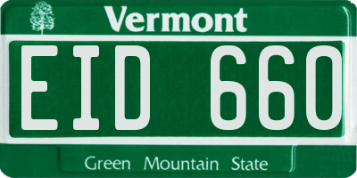 VT license plate EID660