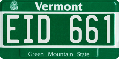 VT license plate EID661