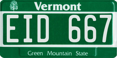 VT license plate EID667